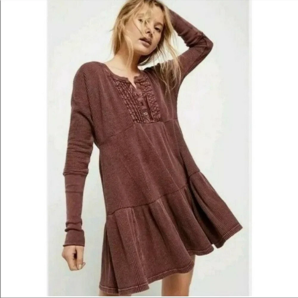 Free People Jolene Mini Dress - Wine/burgundy - Picture 1 of 6